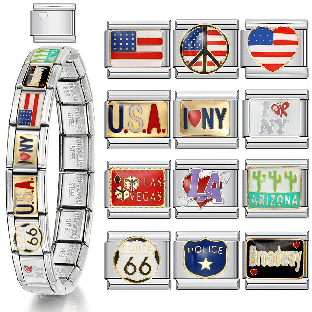Jewelry Making In La - 1pc Y2K Italiaanse bedelarmband roestvrij staal