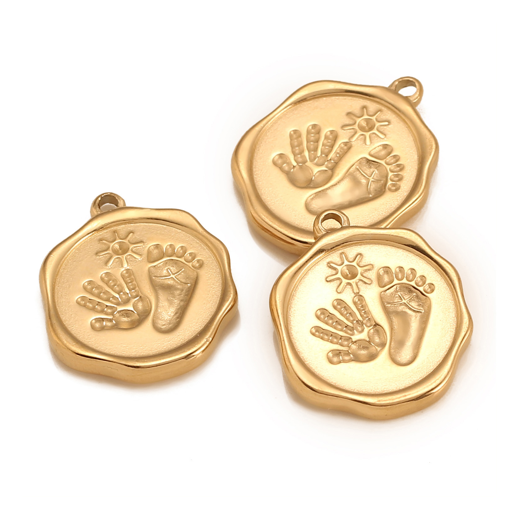 Jewelry Making For 5 Year Old - 3Pc Roestvrij Staal Schattige Baby Footprint