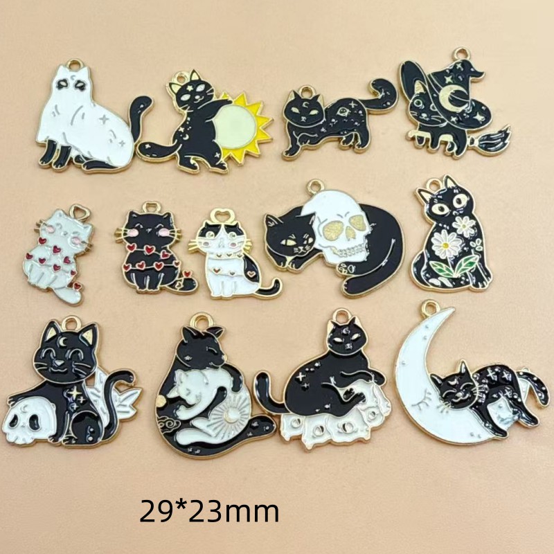 Jewelry Making Charms - 10 stuks originele legering emaille zwarte