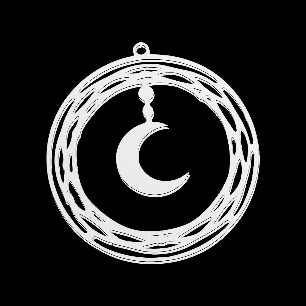 Jewelry Making In La - 5 Stks/partij Rvs Moon Bedels Hangers