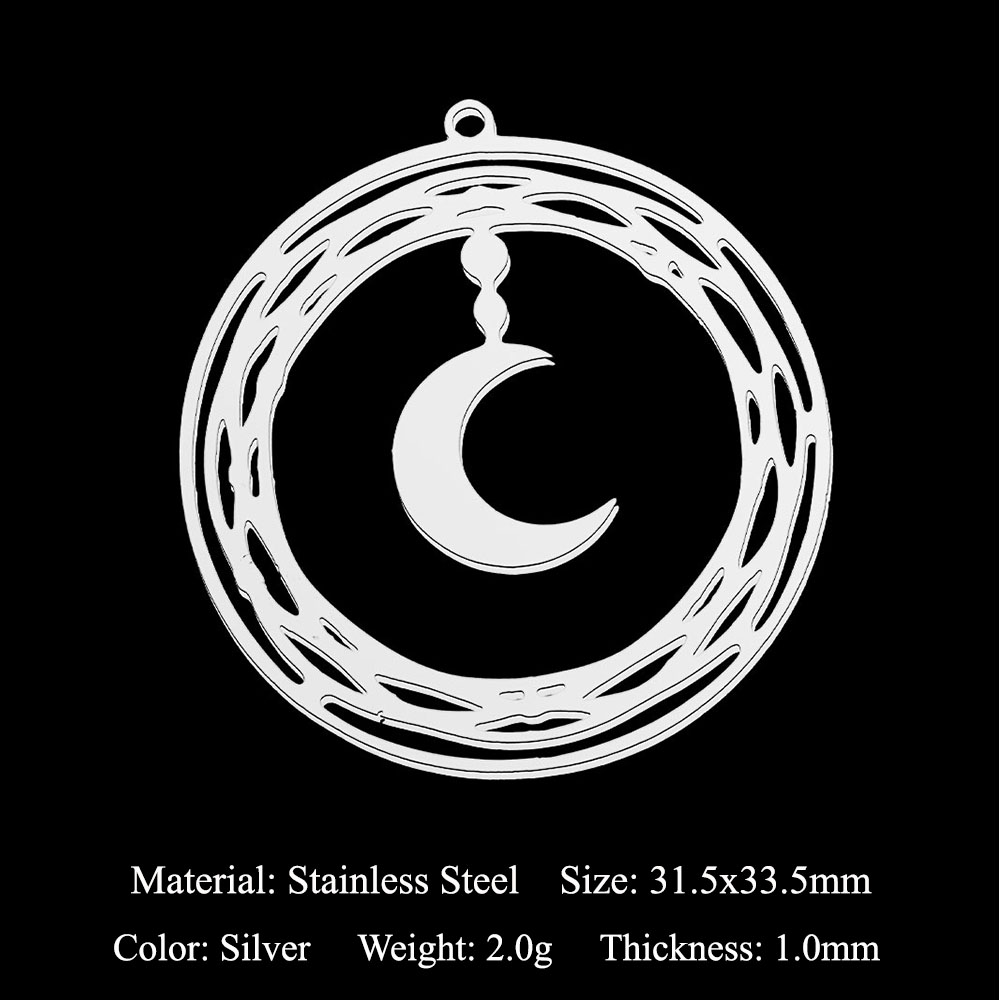 5 Stks/partij Rvs Moon Bedels  - Jewelry Making In La recensie en prijs
